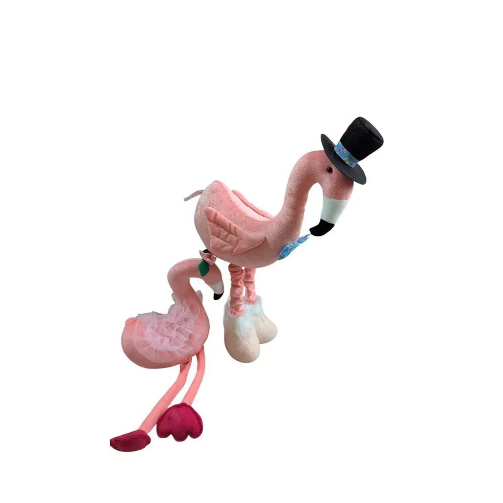 Pink Flamingo Plush Stuffed Animal‎ Set Top Hat Tutu Tropical Decor 22 Inch
